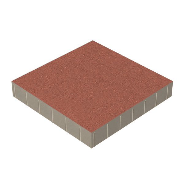 Крупноформатная плита Квадрат 1000х1000х100 Красный б/ц, ч/п