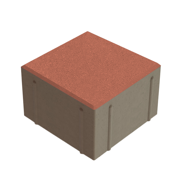 Квадрат 150x150x100 Красный с/ц, ч/п