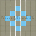 Квадрат (П2-8) 400х400х80  Белый, б/ц, ч/п